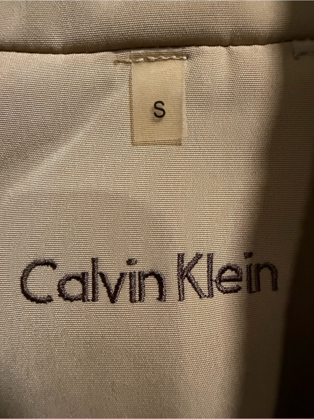 Calvin Klein Tan Double-Breasted Trench Coat - Picture 2 of 4